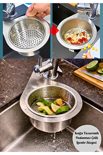 BRE HOME KUĞU TASARIMLI PASLANMAZ ÇELİK LAVABO SÜZGECİ – TIKANMA ÖNLEYİCİ MET...