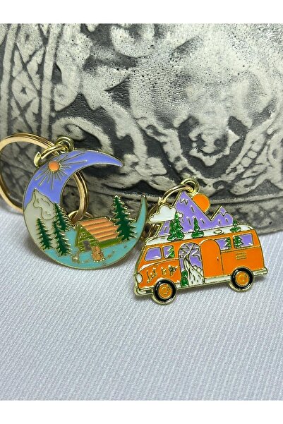 anahtarlık evreni سلسلة مفاتيح معدنية على شكل هلال القمر الليلي للتخييم والرح...