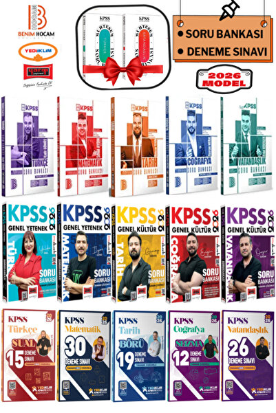Yediiklim Yayınları Benim Hocam 2026 KPSS Soru Bankası Seti+Deneme Sınavı|İly...
