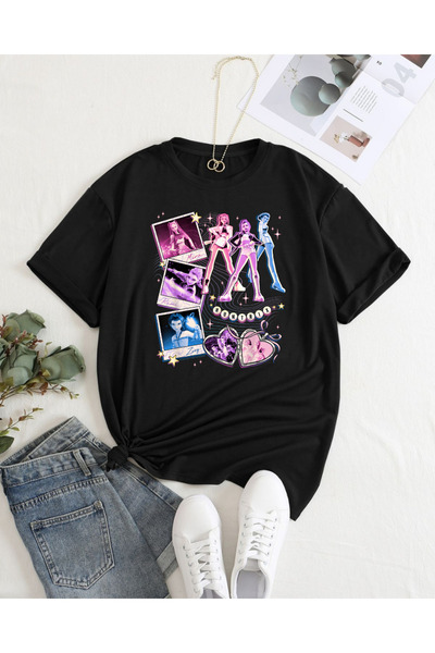 barsdepo Kpop Demon Hunters Printed T-Shirt, Oversized Unisex Black Tee Shirt Kids / Adult