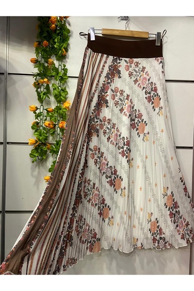 edu collection تنورة شيفون بنمط عرقي مزخرف بالزهور مع بطانة