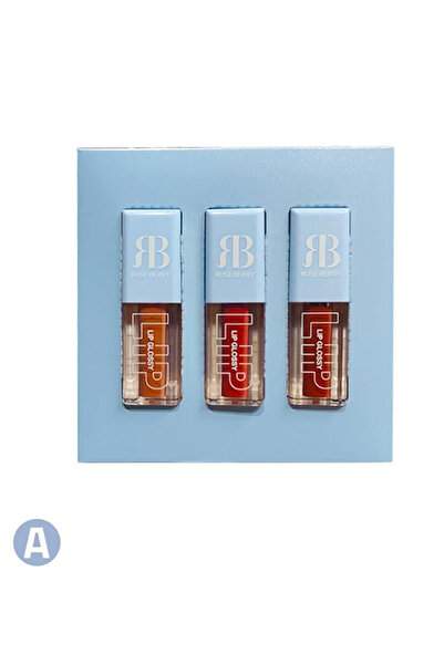 ROSE BERRYY Lip Gloss 3-piece set, Rose Berry Grade A
