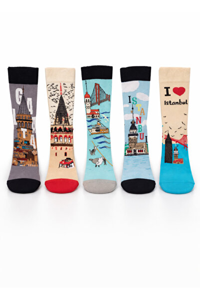 CARNAVAL SOCKS Istanbul Patterned 5-Piece Sock Set – Boxed Unisex Series