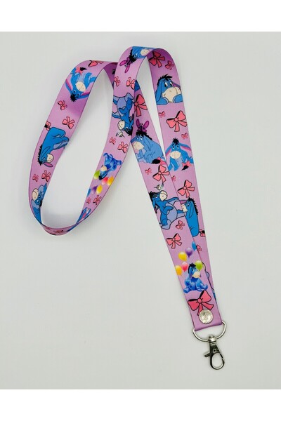 CİCCİBİCCİSHOP LİLA EYORE BOYUN ASKI İPİ,LANYARD ve DÜDÜK İPİ