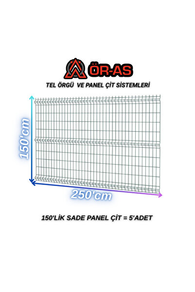 ÖR-AS TEL ÖRGÜ & PANEL ÇİT SİSTEMLERİ Ör-As Tel Bahçe Teli Panel Çit 150 cm x...