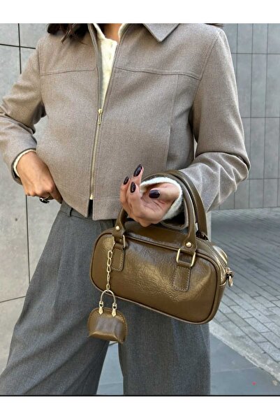 ÖZÜM TAKI حقيبة يد وكتف نسائية باللون الأخضر الزيتي