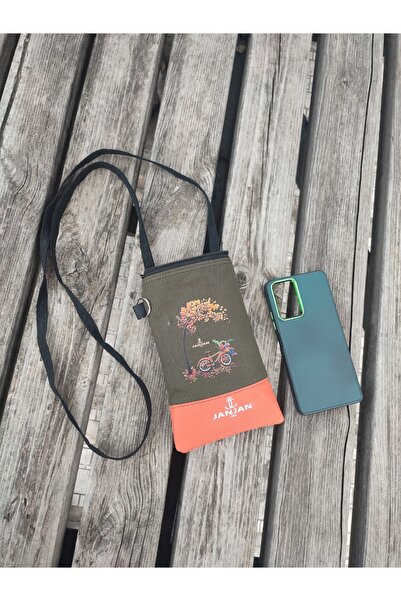 JANJAN Phone Bag with Strap, Wallet with Strap, Canvas Phone Bag, Waist Bag, Wallet with Strap,