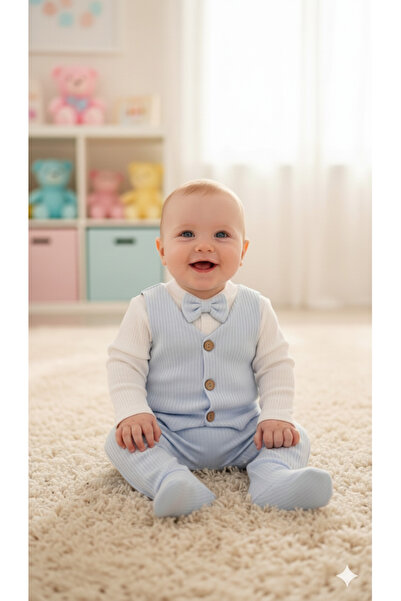 Baby Maa Bow Tie Vest Set 2-Piece Set Baby Boy (0-3 Months)