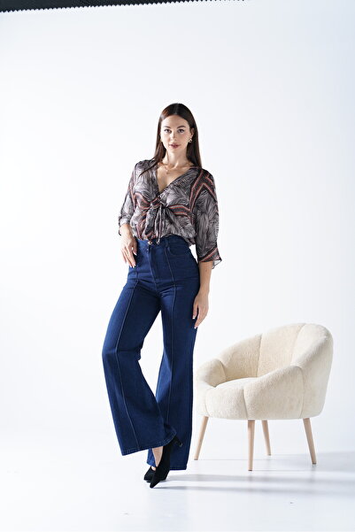 MAYMİRA BUTİK DESENLİ TÜL BLUZ