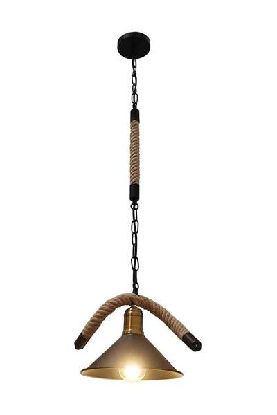 Generic ثريا عتيقة الطراز مصنوعة من حبل القنب على طراز المزرعة