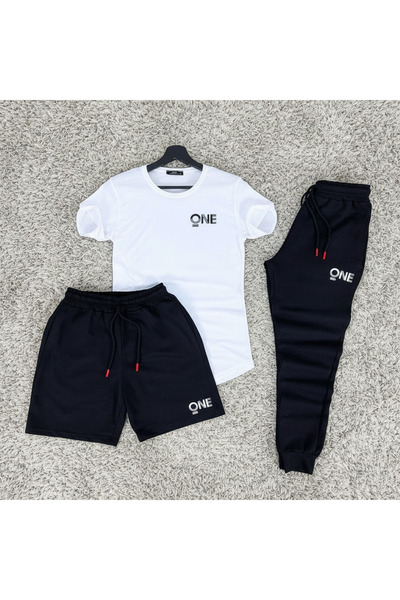 Fifty Color Summer Men's Sports Set -One Printed T-Shirt Shorts and Sweatpants Set Combination