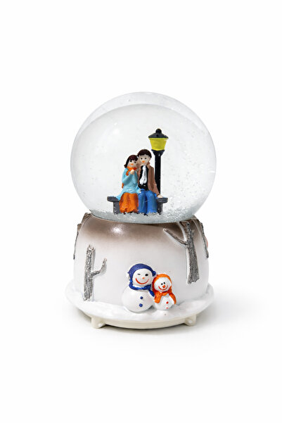 ALYTECH MegaBoy Sokak Lambası Altında Oturan Çift Renkli Işıklı Kar Küresi Mü...