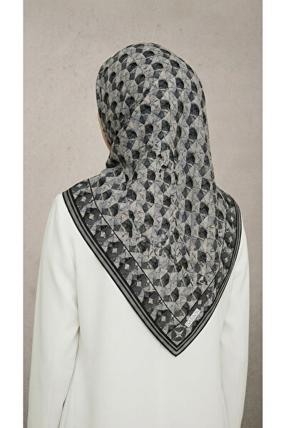 Karaca Eşarp Φουλάρι από ραγιόν με γεωμετρικό σχέδιο - Γκρι