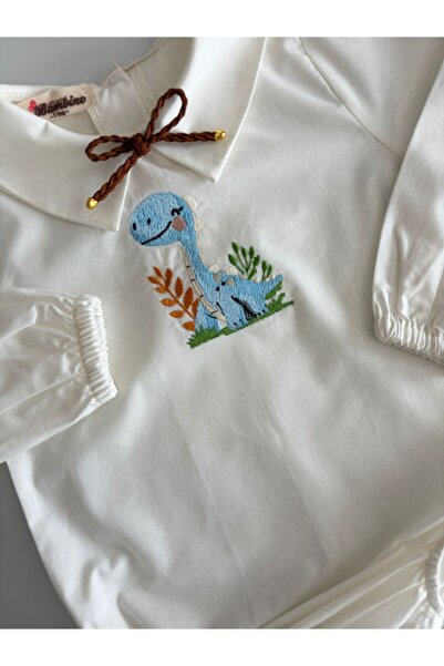 il mio bambino قميص مطرز على شكل ديناصور لطيف للأطفال الأولاد مصنوع يدويًا من...