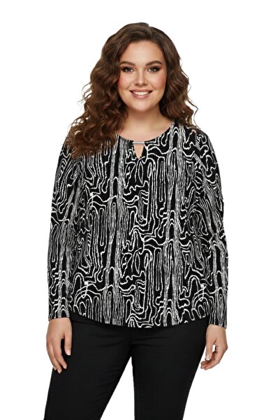 LİNSOLİTA بلوزة نسائية بياقة على شكل حرف V موديل مطبوع BGL-ST05105