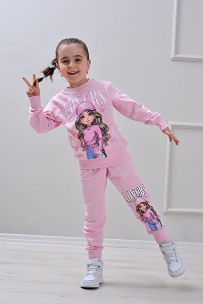 Yağmur Giyim طقم رياضي للفتيات من القطن 100% بنمط PJK2İ مع قبعة، مكون من خيطي...