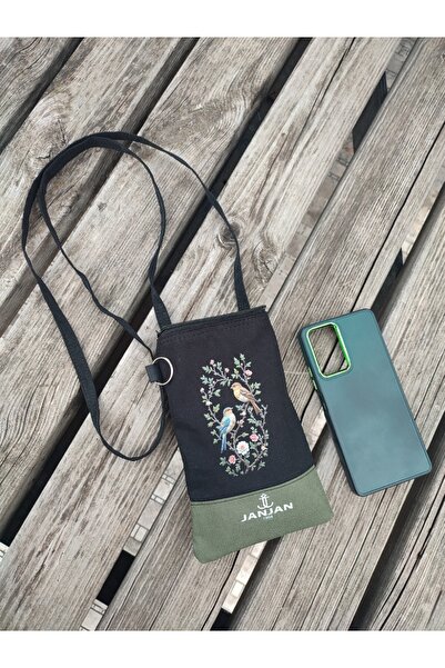 JANJAN Phone Bag with Strap, Wallet with Strap, Canvas Phone Bag, Waist Bag, Wallet with Strap,