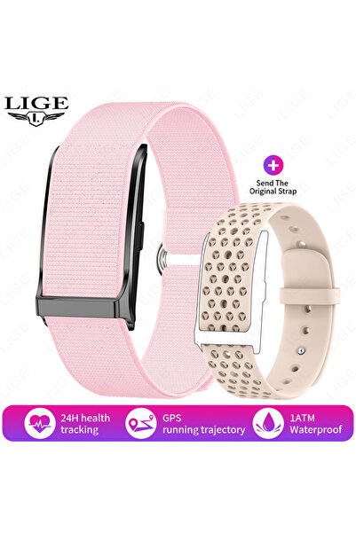 Lige سوار رياضي وردي اللون، جهاز تتبع اللياقة البدنية، ساعة ذكية مقاومة للماء...