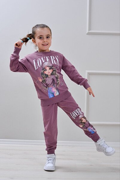 Yağmur Giyim طقم رياضي للفتيات من القطن 100% بنمط PJK2İ مع قبعة، مكون من خيطي...