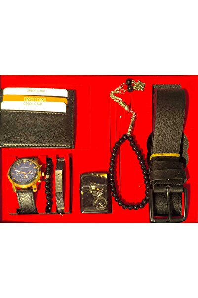 MARATON Kemer Saat,bileklik,çakmak,tesbih,cüzdan Set