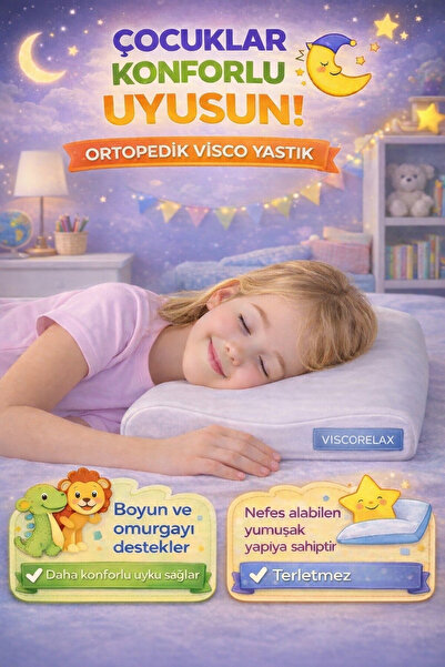 EpiRelax Çocuklar İçin - Visco Ortopedik Boyun Yastığı | Hafızalı Sünger, Boyun ve Omurga Destekli