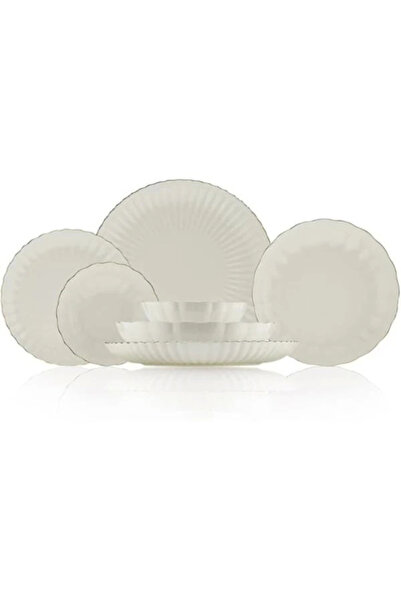 AyrStore Bone Luz Form 24 Parça 6 Kişilik Yemek Takımı Altın