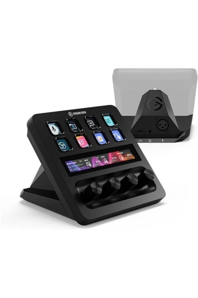 AyrStore Stream Deck + XLR Ses mikseri ve denetleyici, arka XLR'den USB'ye mi...