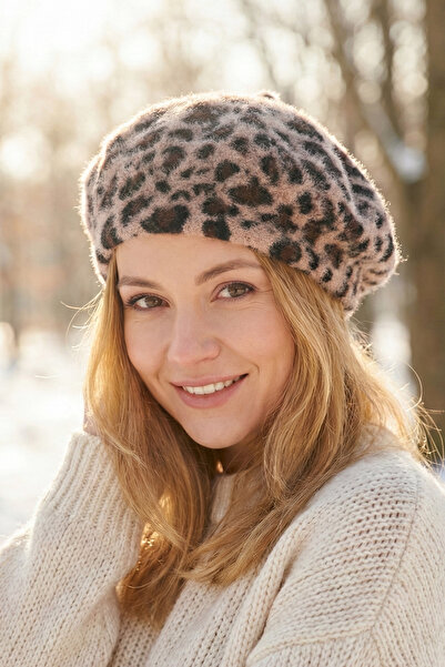 Kapin Yünlü Ressam Leopar Fransız Bere Şapka