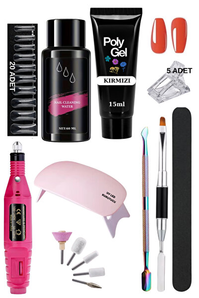 Uni zer 9 Parça Evde Tırnak Uzatma Poly Gel Seti Protez Tırnak Yapma Polijel ...