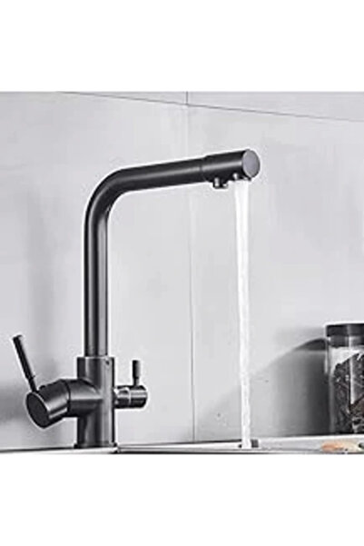 AyrStore Mayaglory 3 Yollu Arıtma Bataryası Siyah Arıtma Çıkışlı Mutfak Eviye...