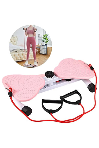 Fitness World قرص دوار لتمارين الخصر و جهاز تمرين البطن و نحت الخصر مزود بشريط مقاومة يتحمل وزن 100 كيلو