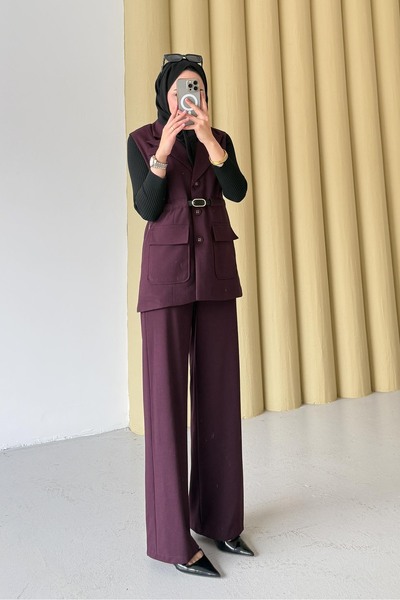 Rimel Moda طقم بانا كيميرلي باللون العنابي