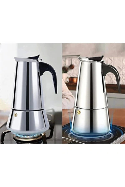 AyrStore 4 Kişilik Çelik Mokapot Espresso Filtre İtalyan Kahve Makinesi