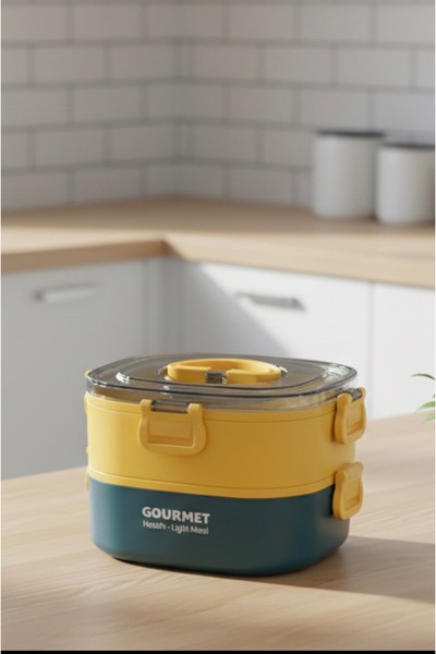 AAA Gourmet Çift Katlı Modern Sefer Tası - Sağlıklı Beslenme Kutusu