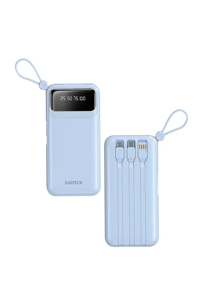 Sunix Power Bank PB10000, Γρήγορη Φόρτιση, 10000mAh, Ένδειξη LED, Ενσωματωμέν...