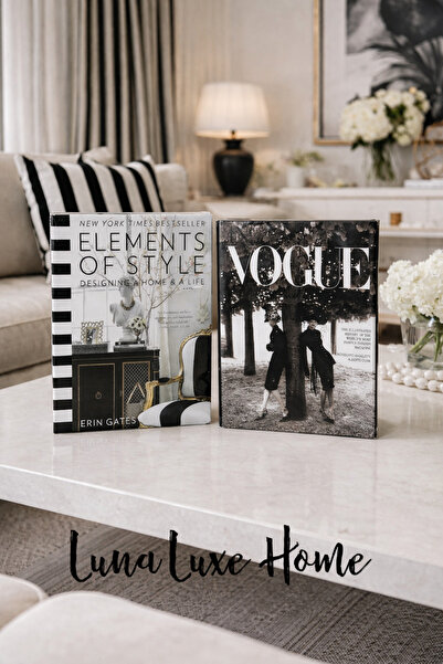 Luna Luxe Home 2'li Kitap Görünümlü Dekoratif Kitap Kutu Seti