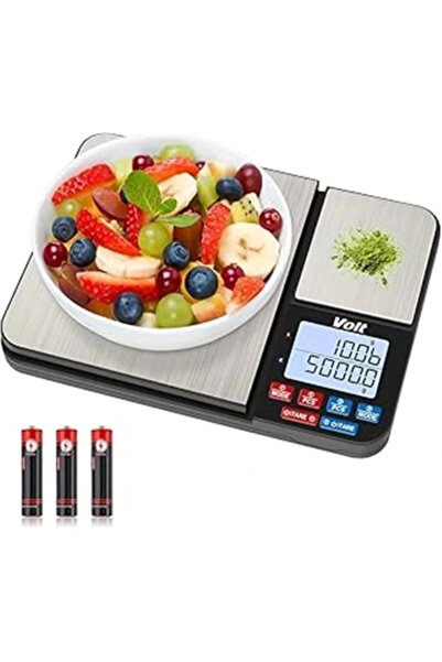 AyrStore SC21 Hassas Mutfak Terazisi LCD Ekranlı Dijital Tartı Paslanmaz Çeli...