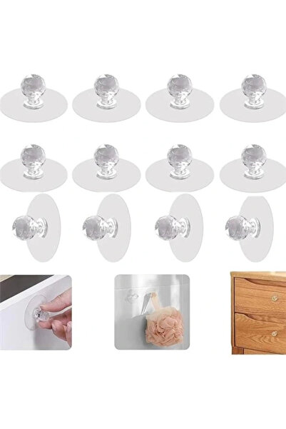 AyrStore 10 Adet Çok Amaçlı Yapışkanlı Askı Kulp Tutamaç Tokmak Kapı Pencere ...