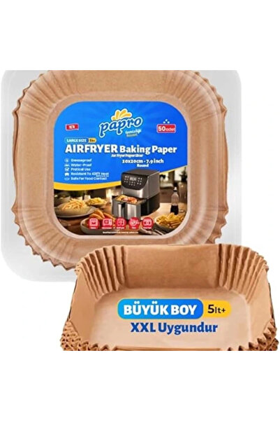 AyrStore Airfryer Pişirme Kağıdı, Fritöz Yağlı Kağıdı, Yanmaz Kağıt XXL Uyuml...
