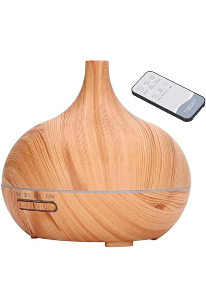 AyrStore Mini Boy 15cm Buhar Makinesi 550ml Uzaktan Kumandalı Ahşap Görünümlü...