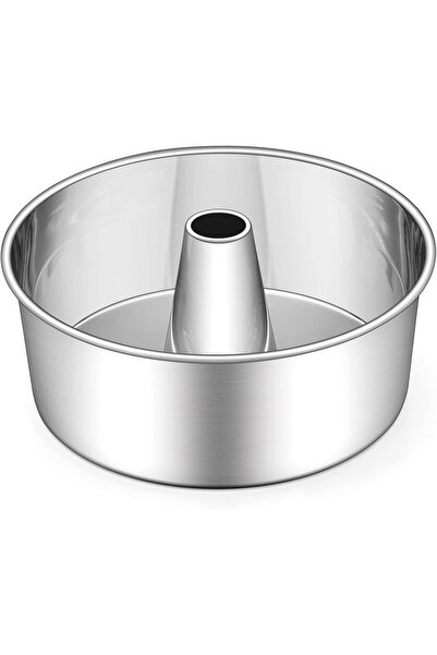 Efar E-far Angel Food Cake Pan, 10-Inch Stainless Steel Tube Pan for Baking Pound Chiffon Cake, One-piece