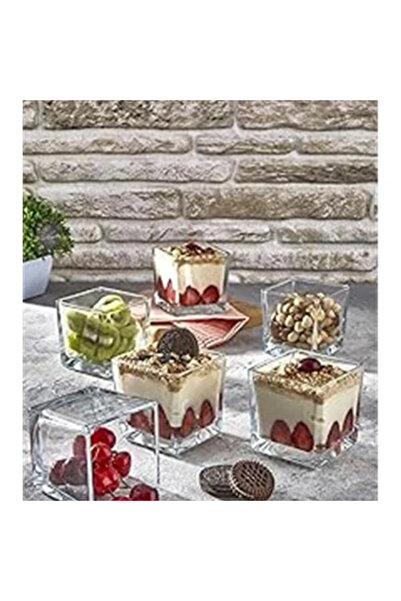 AyrStore 6nan lı Magnolia Cup Kase Cam Magnolya Puding Tatlı Dondurma Kasesi ...