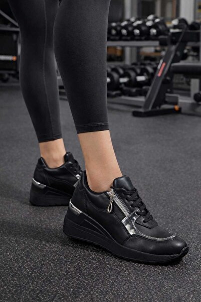 VİP SMR MODA 038 Pantofi sport casual pentru femei cu detaliu de fermoar lateral