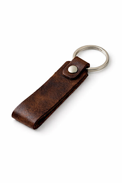 MFCCollection Brown Leather Keychain
