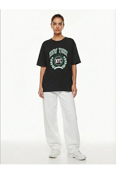 Ltb Short Sleeve Faded Fabric Anthracite T-Shirt