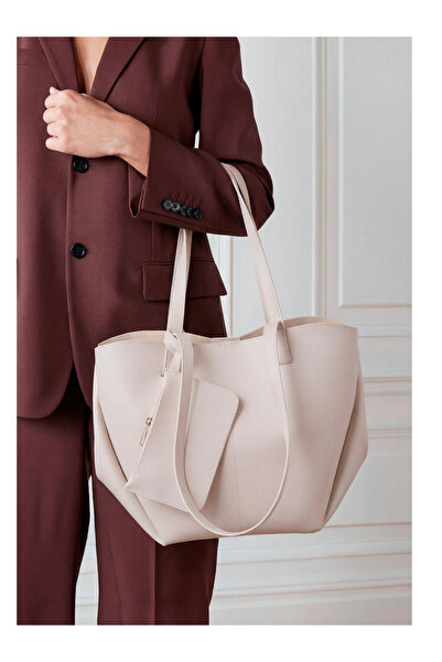 Mojeva Poli Kadın Mıknatıs Kapaklı Cüzdan Detaylı Büyük Boy El Ve Omuz Çantası