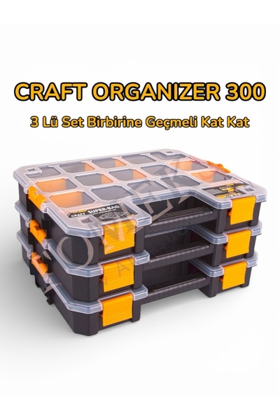 OTOMEKSAN Craft Organizer 300 ASR-5021 3’lü Set | Vida Somun Hobi Elektrik Or...