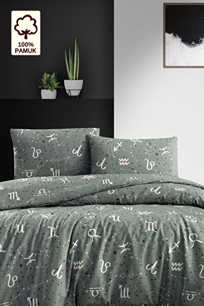 CAQQA %100 Pamuk Goodnight Moonmist Çift Kişilik Nevresim Takımı