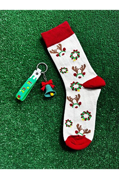 CNS Concept Cream Red Deer Socks & Keychain Set