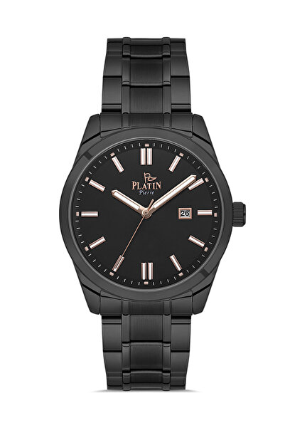 Platin Pierre Pl-1209Ga-G2 Men's Steel Band Calendar Wristwatch